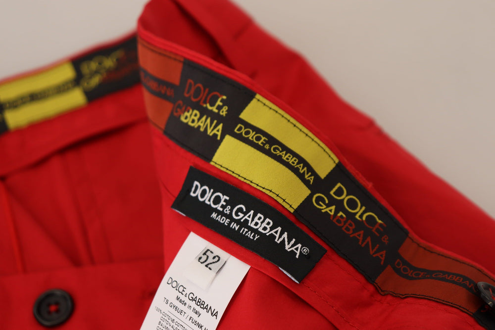Dolce & Gabbana Cotton Slim Fit Chinos in Red