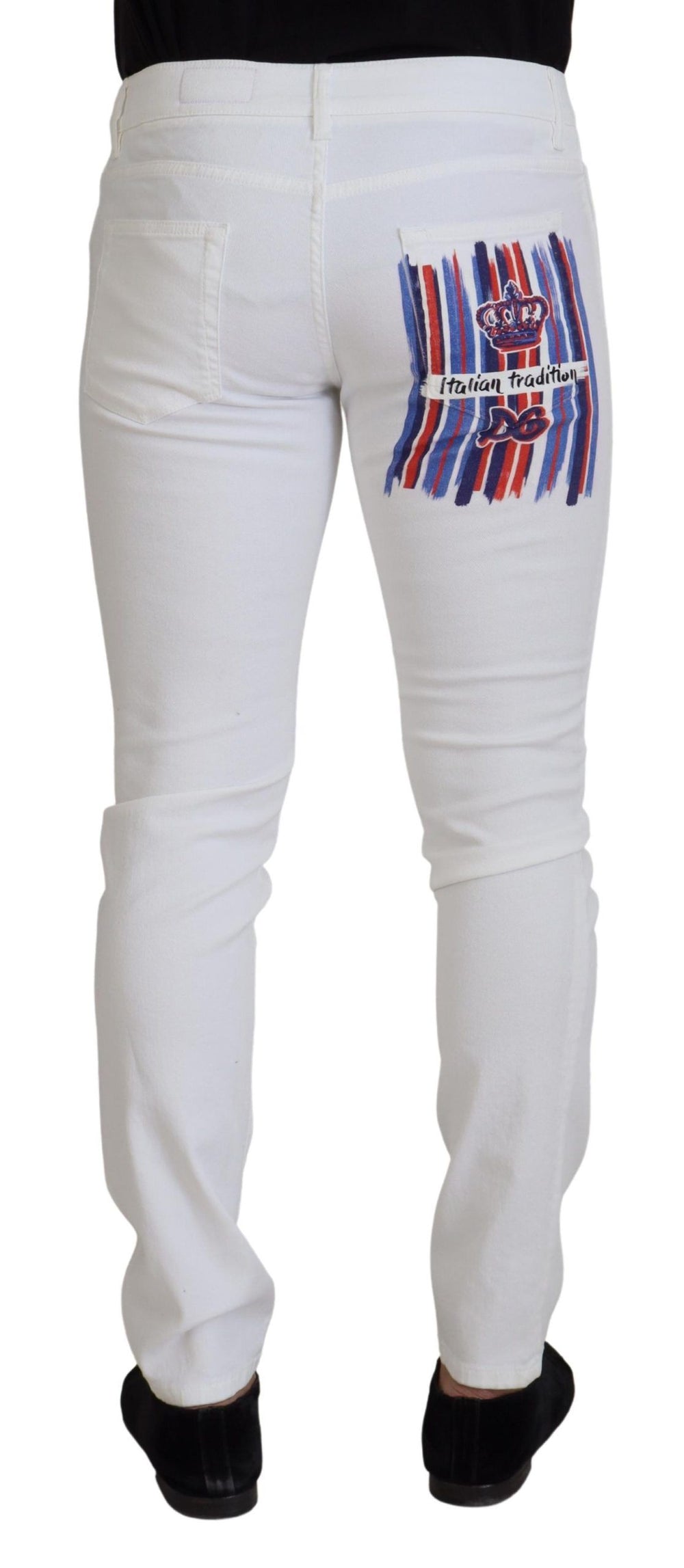 White Slim Skinny Stretch Cotton Denim Jeans mens luxury fashion - Mens Edit