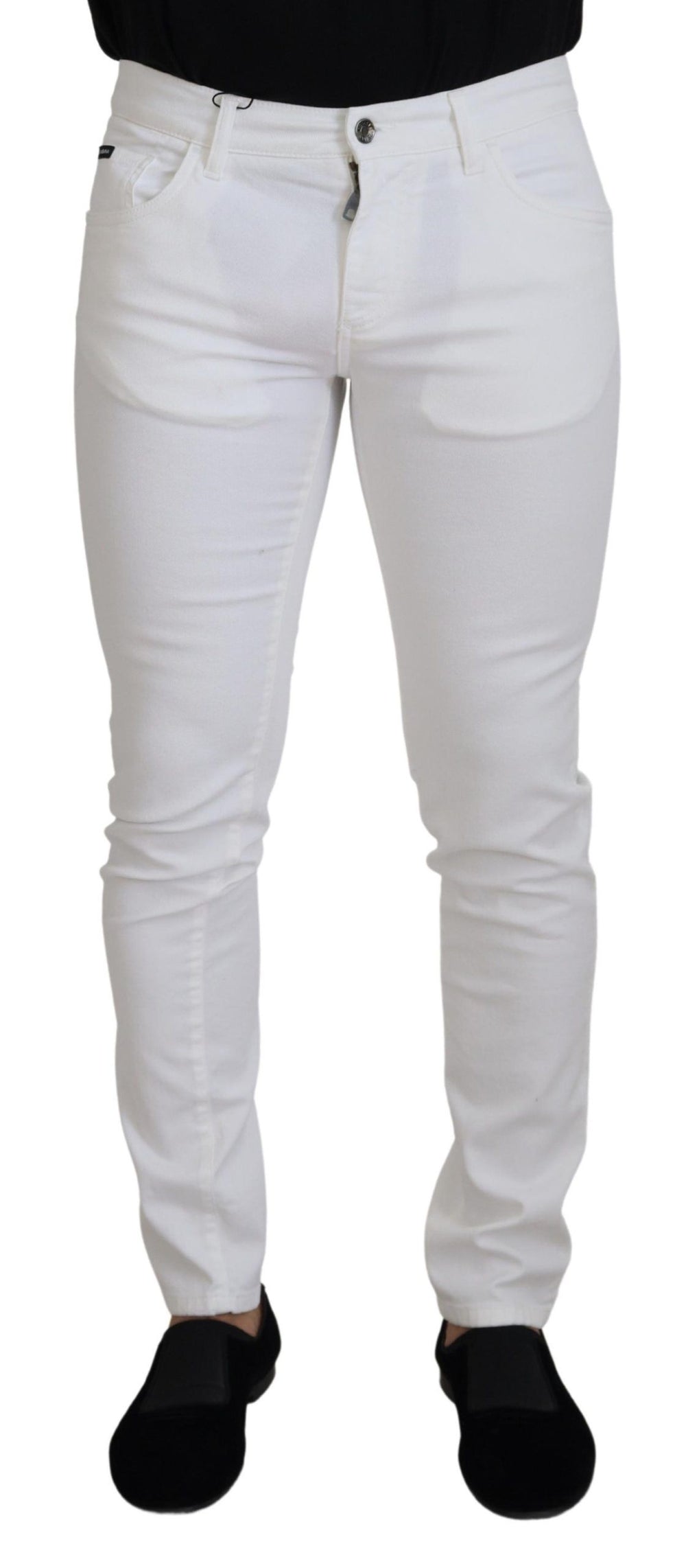 Dolce & Gabbana Slim Skinny Stretch Denim Jeans in White