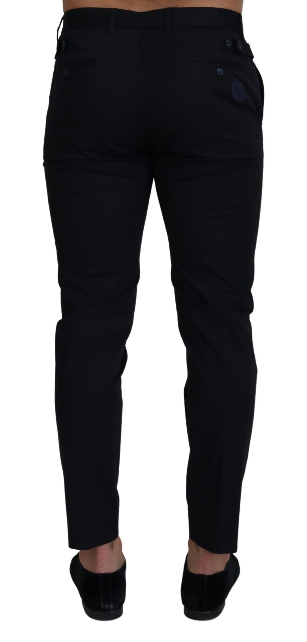 Blue Stretch Cotton Slim Trousers Chinos Pants mens luxury fashion - Mens Edit
