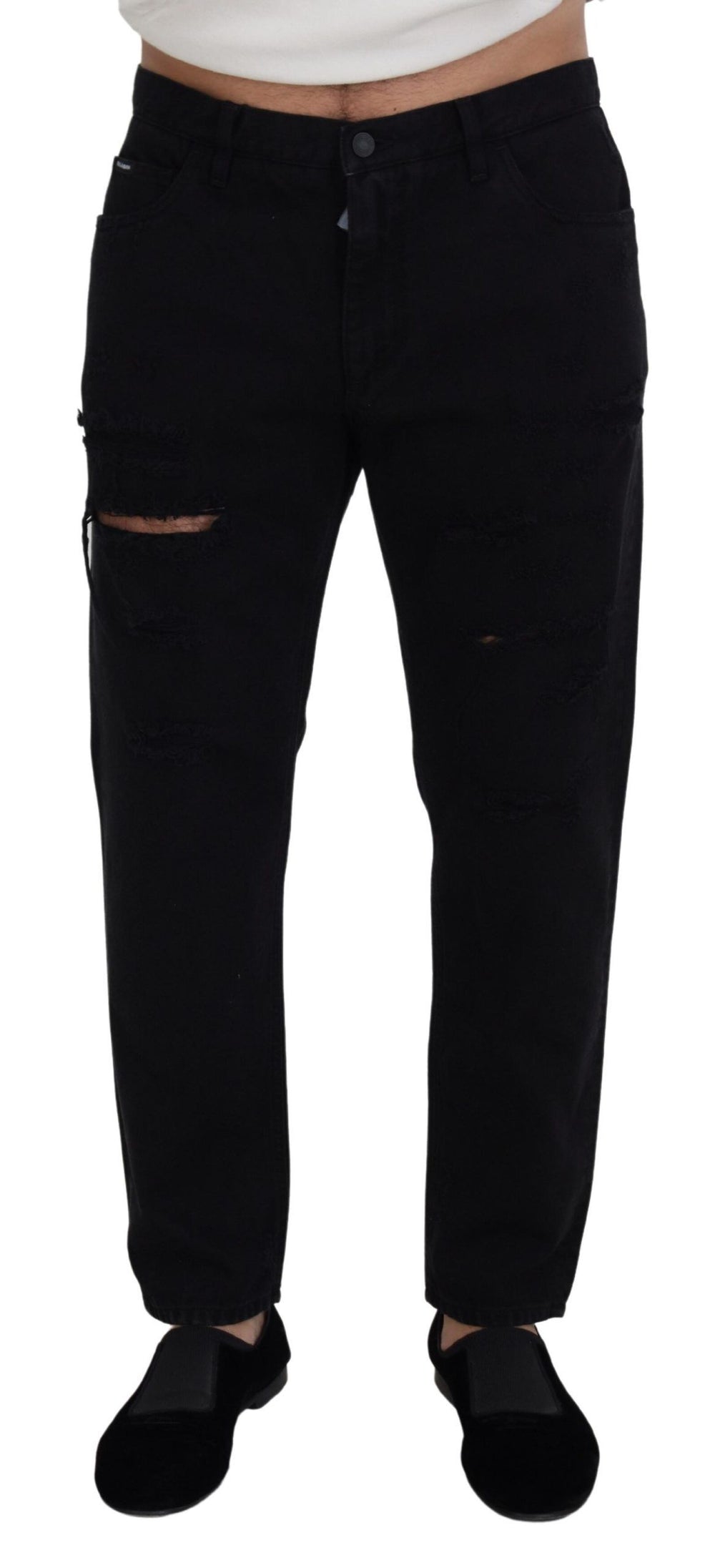 Dolce & Gabbana 100% Cotton Loose Jeans in Black