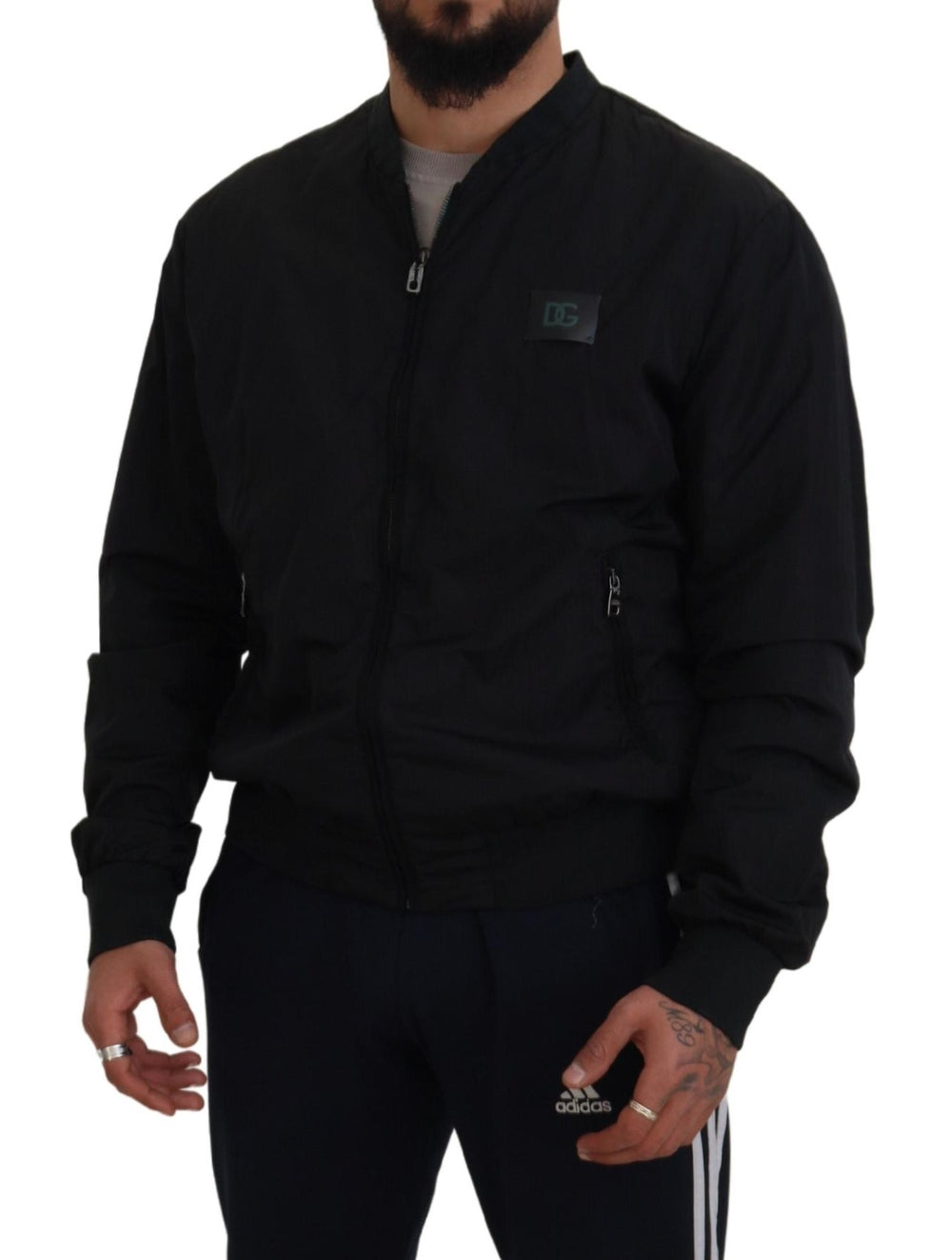 Dolce & Gabbana Nylon Bomber Jacket in Black
