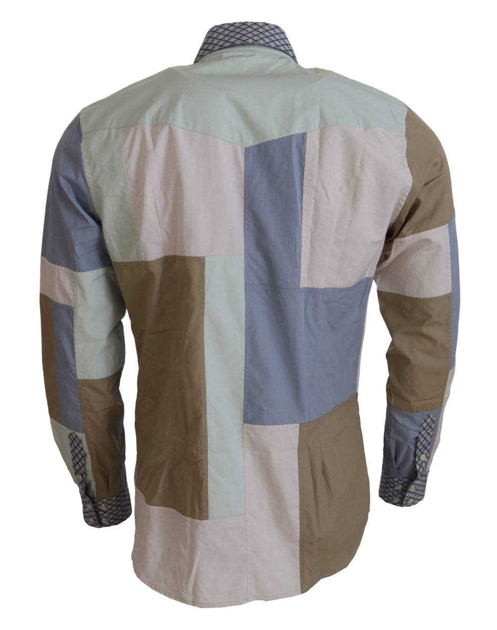 Dolce & Gabbana 100% Cotton Patchwork Slim Shirt in Multicolor
