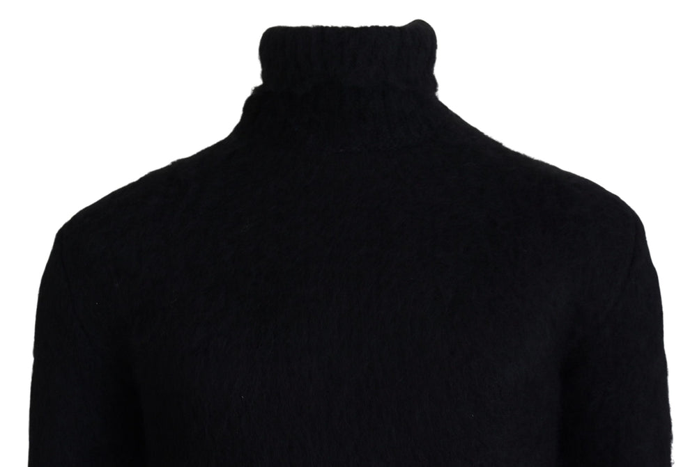Dolce & Gabbana Mohair Turtleneck Pullover in Black and Gold