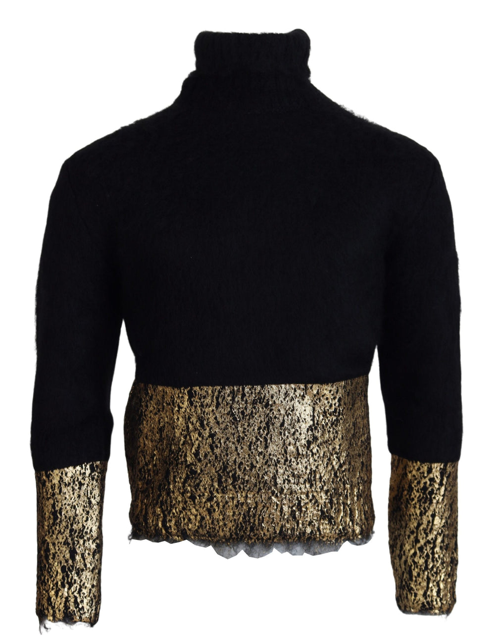Dolce & Gabbana Mohair Turtleneck Pullover in Black and Gold