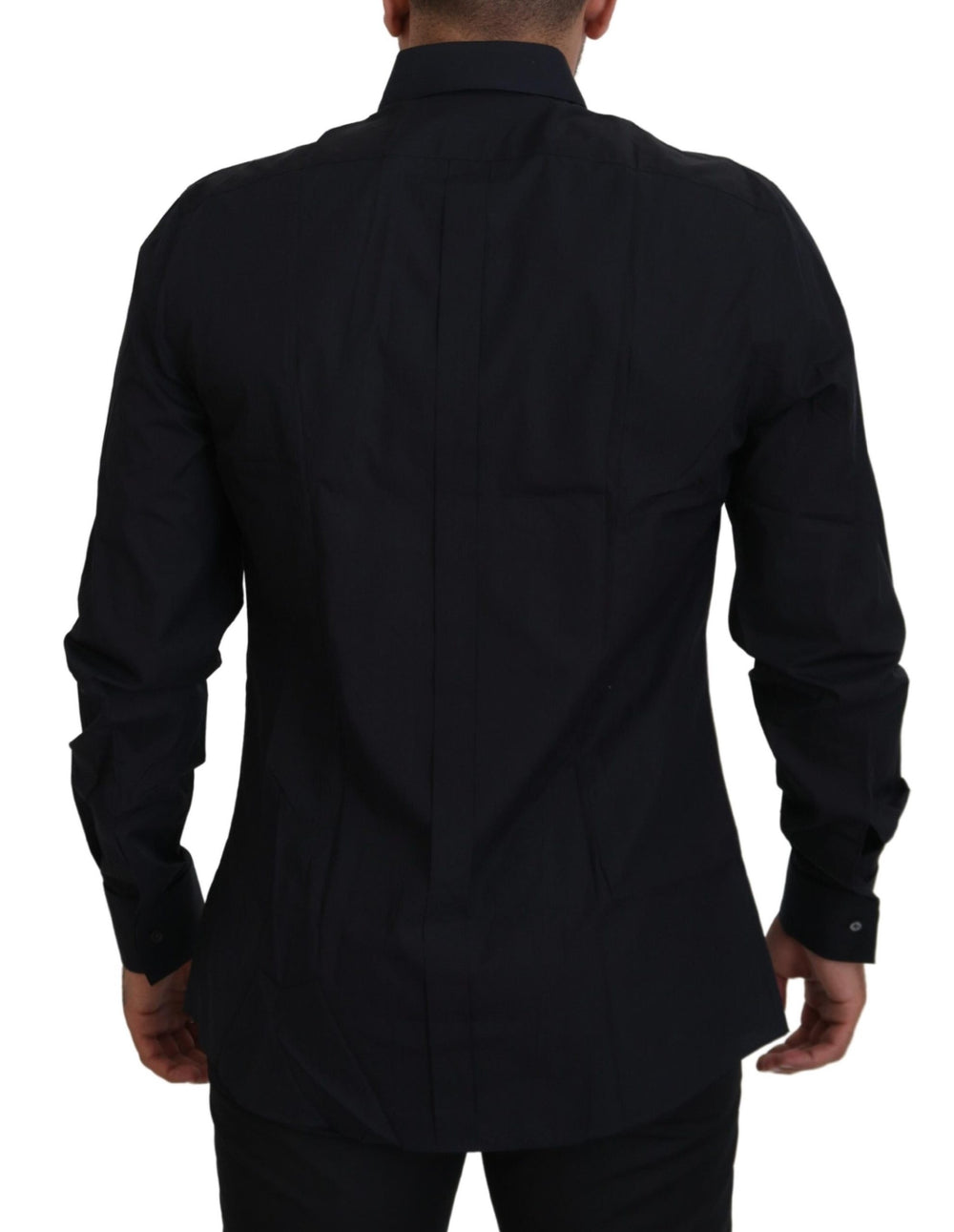 Dolce & Gabbana 100% Cotton Slim Fit Dress Shirt in Black