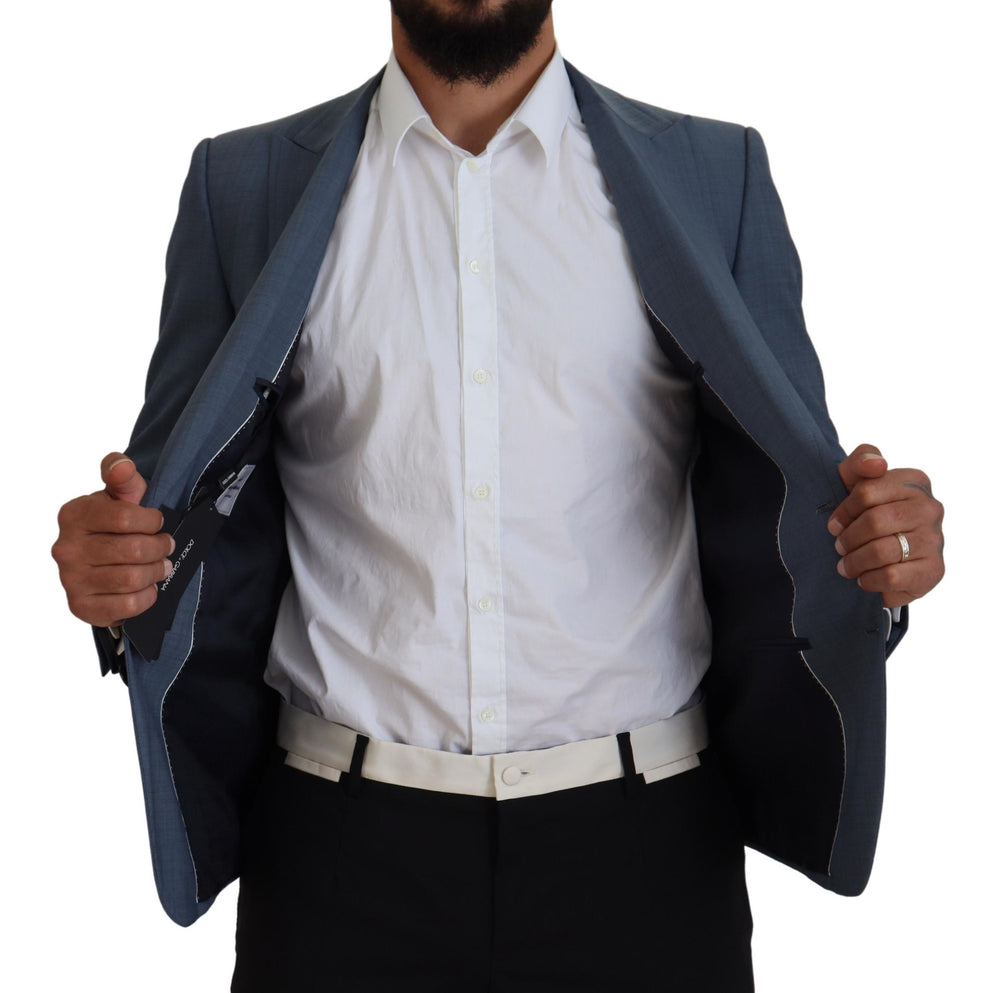 Dolce & Gabbana Wool Stretch Slim Fit Blazer in Blue