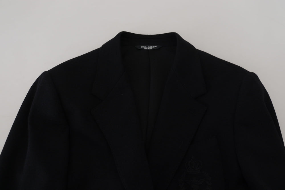 Dolce & Gabbana 100% Wool Slim Fit Blazer in Black