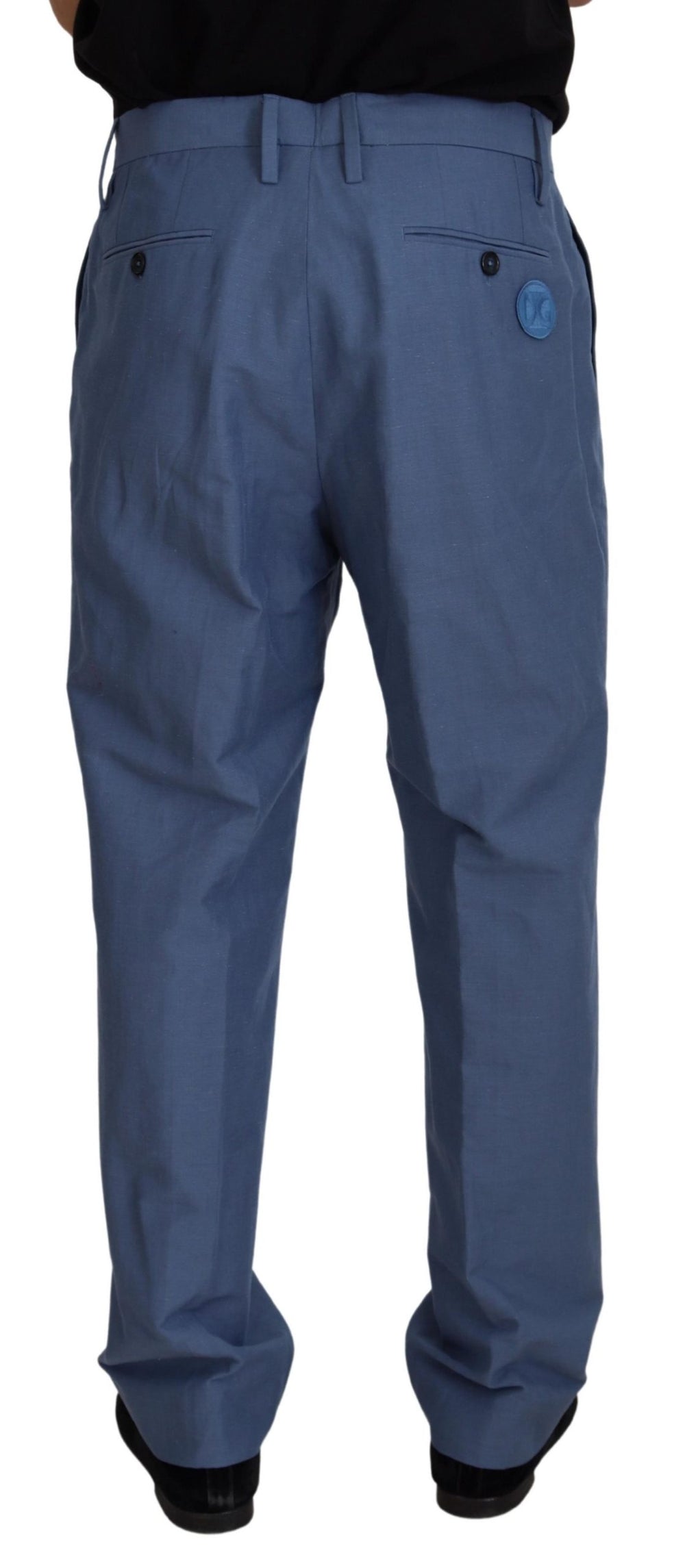 Dolce & Gabbana Linen Chino Trousers in Blue