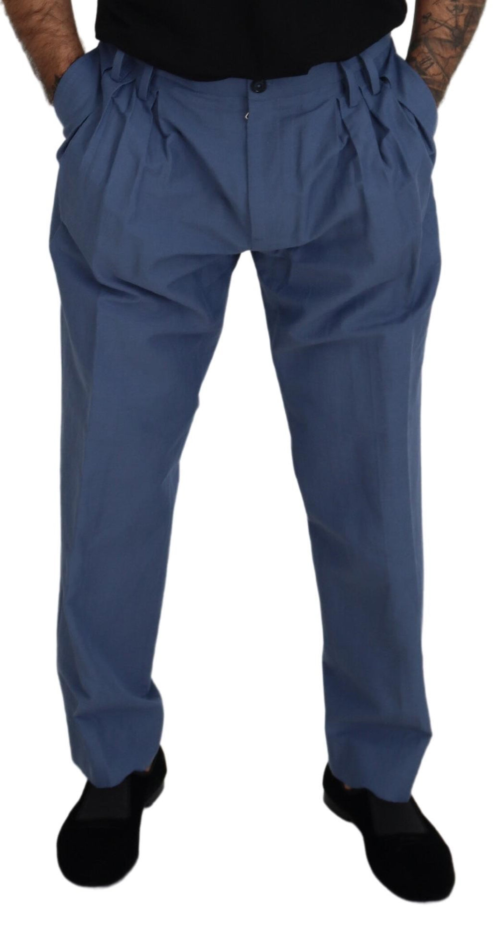 Dolce & Gabbana Linen Chino Trousers in Blue