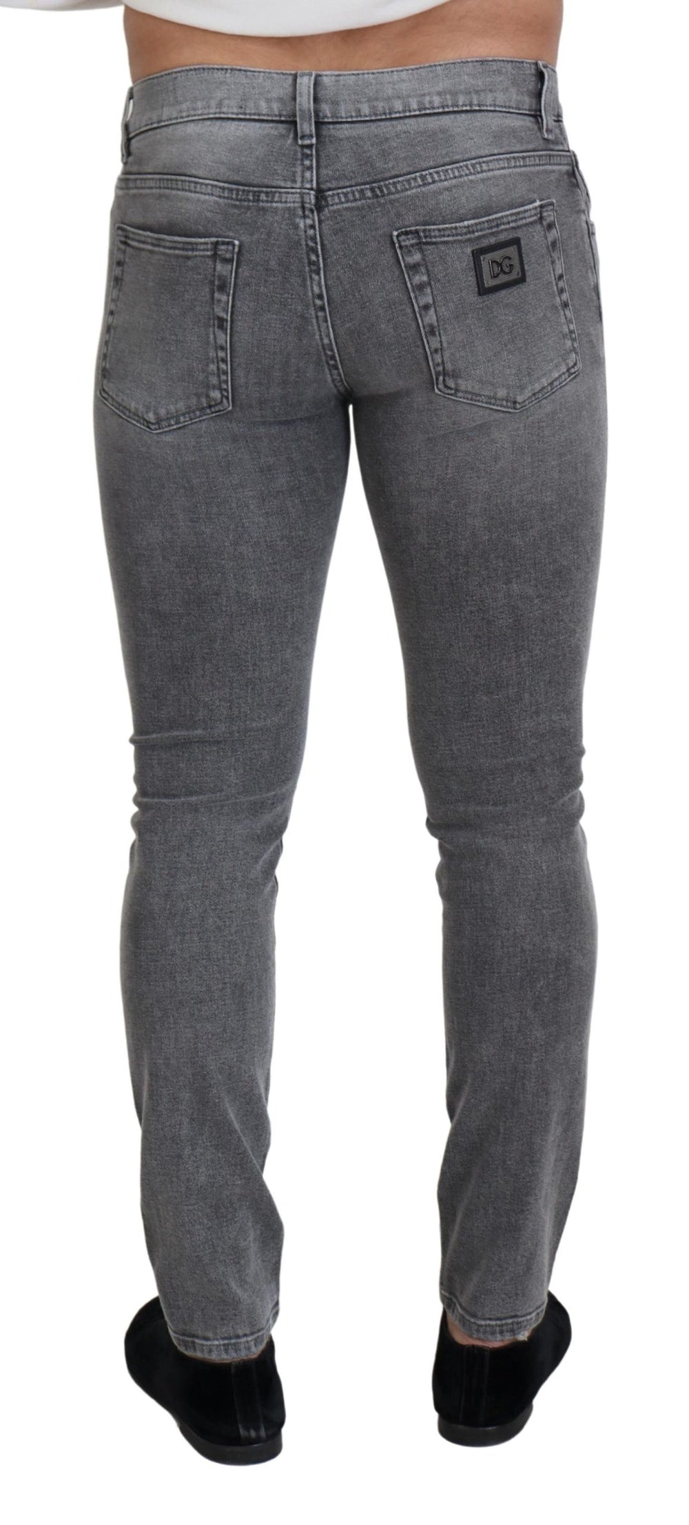 Dolce & Gabbana Cotton Skinny Jeans in Grey Washed