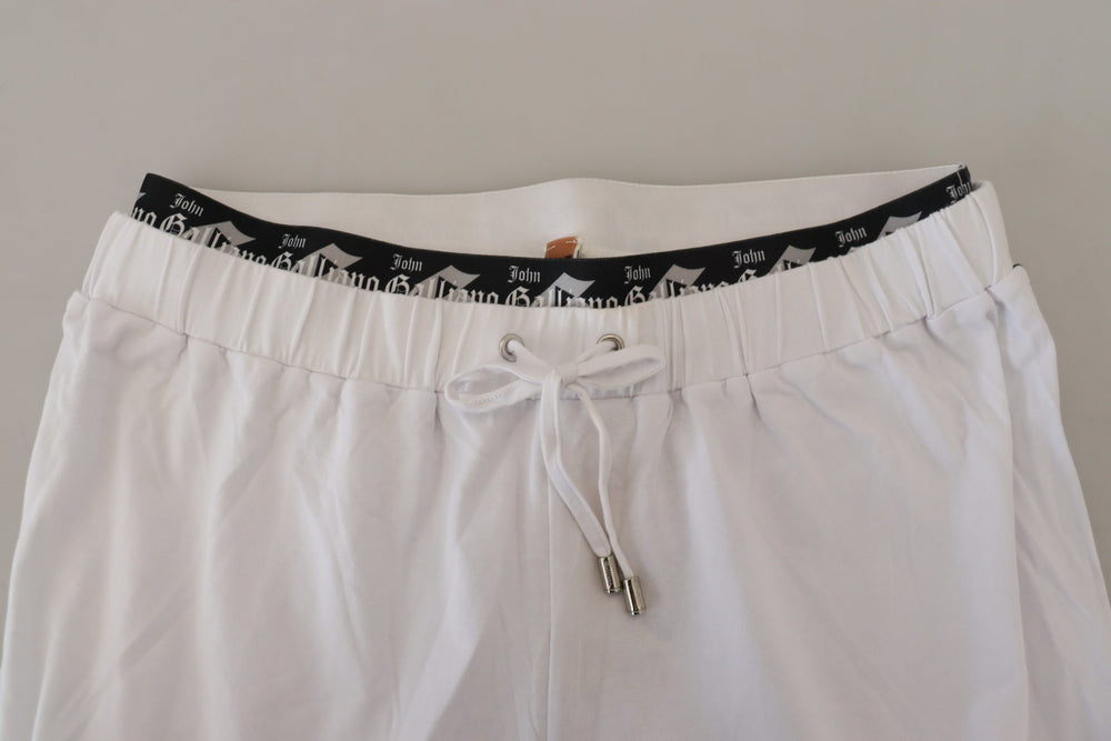 John Galliano Cotton Wide-Leg Trousers in White