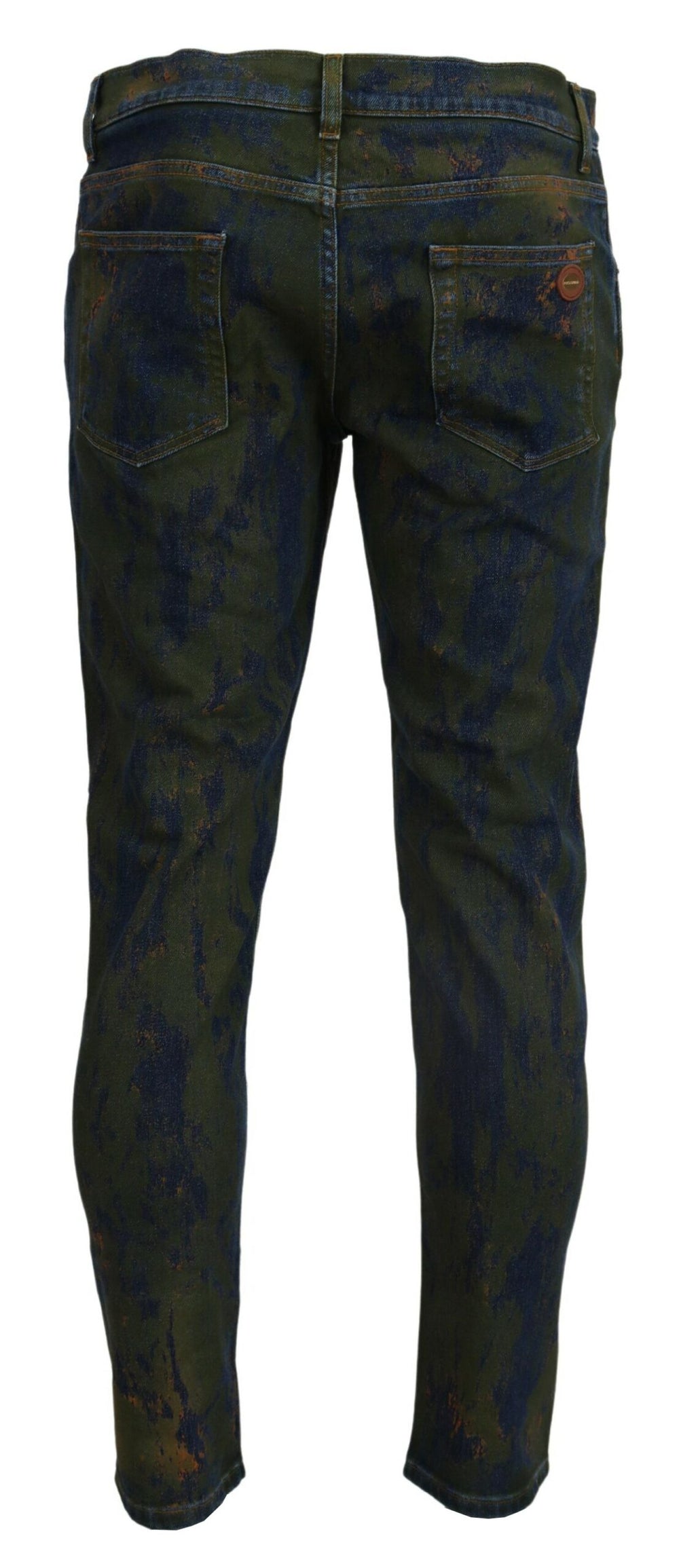 Dolce & Gabbana Skinny Cotton Denim Jeans in Blue-Green Wash