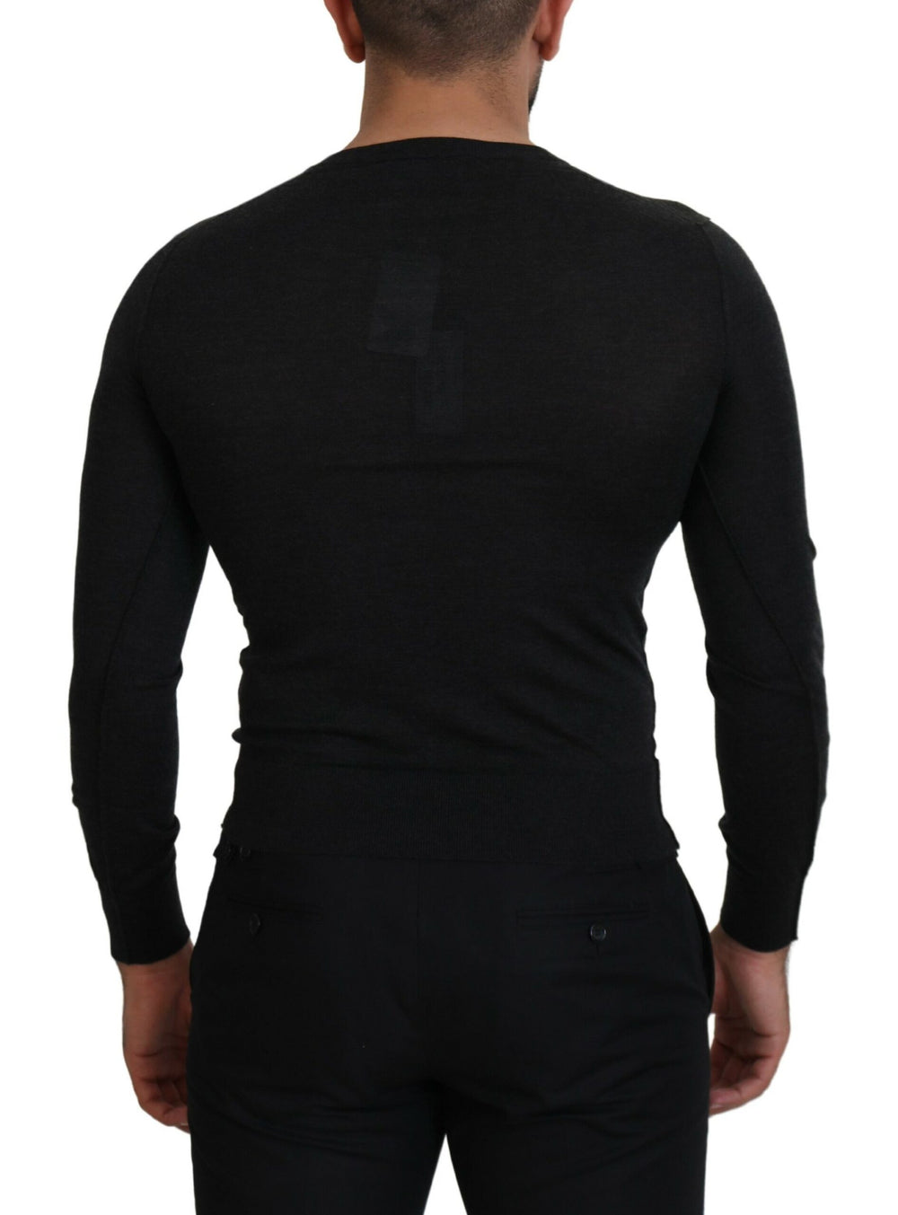 Dolce & Gabbana 100% Cashmere V-Neck Sweater in Gray