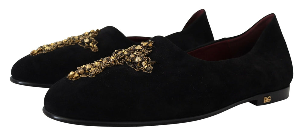 Dolce & Gabbana Suede Slip-On Loafers in Black