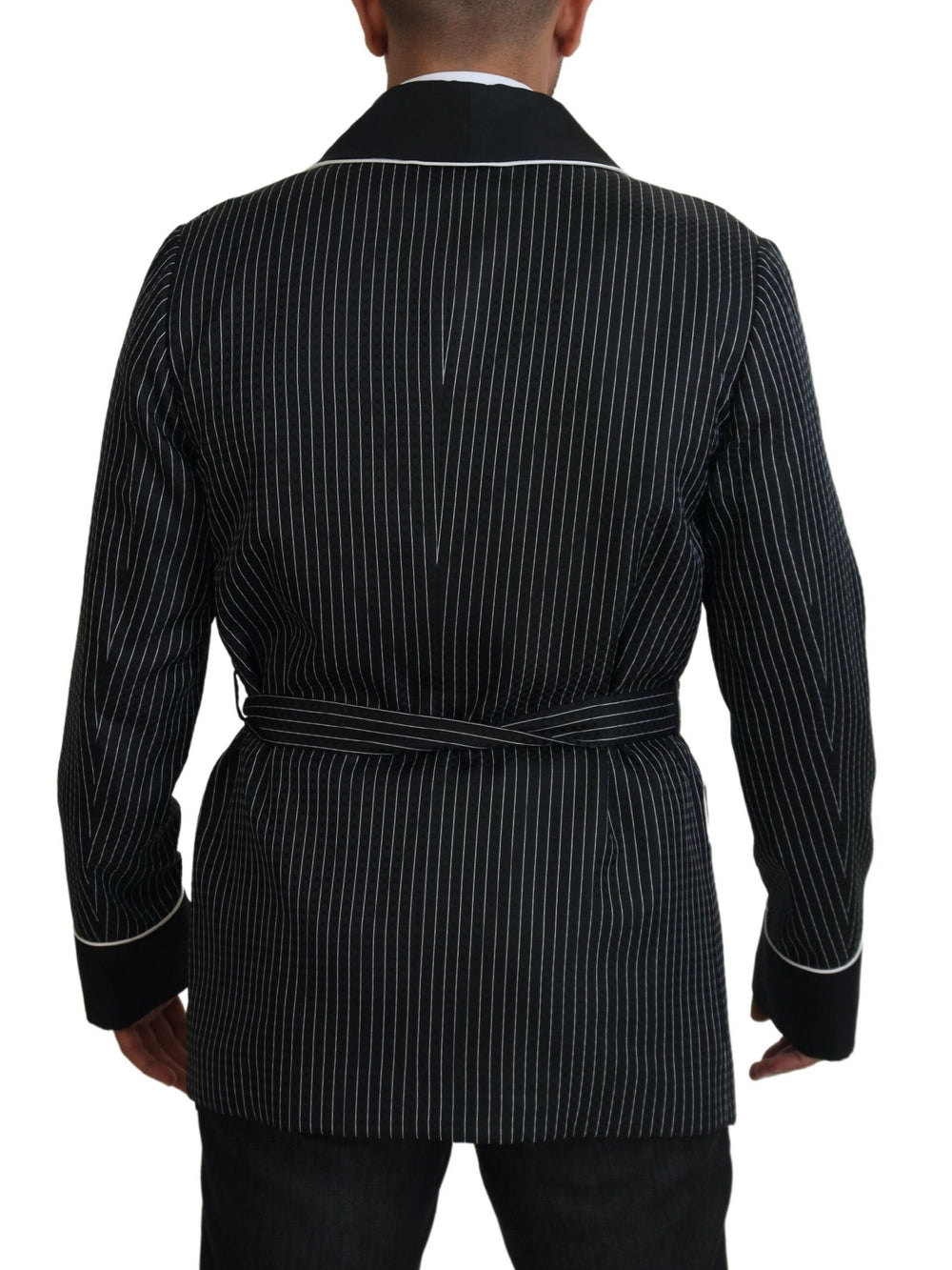 Dolce & Gabbana Striped Robe Blazer in Black and White