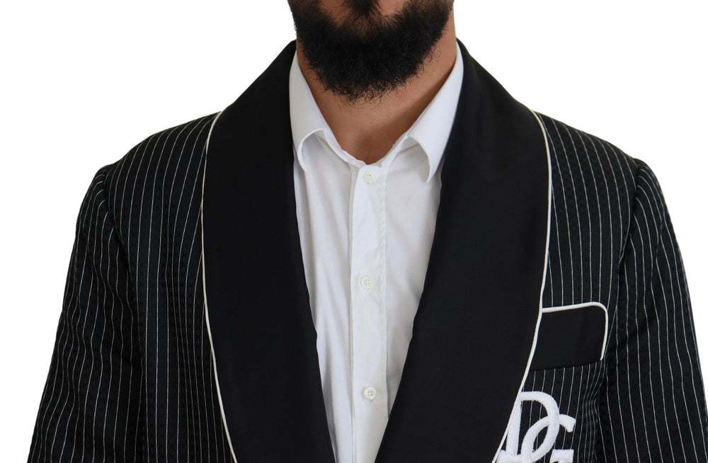Dolce & Gabbana Striped Robe Blazer in Black and White