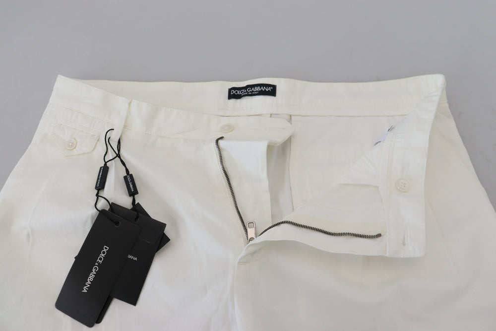 Dolce & Gabbana Cotton Chino Trousers in White