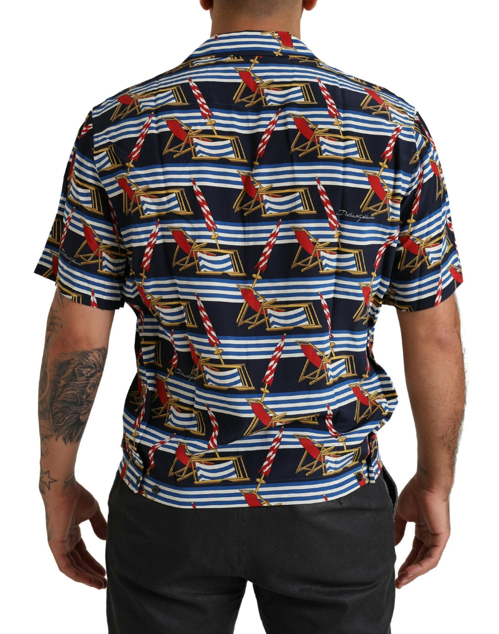 Dolce & Gabbana 100% Silk Short-Sleeve Shirt in Multicolor