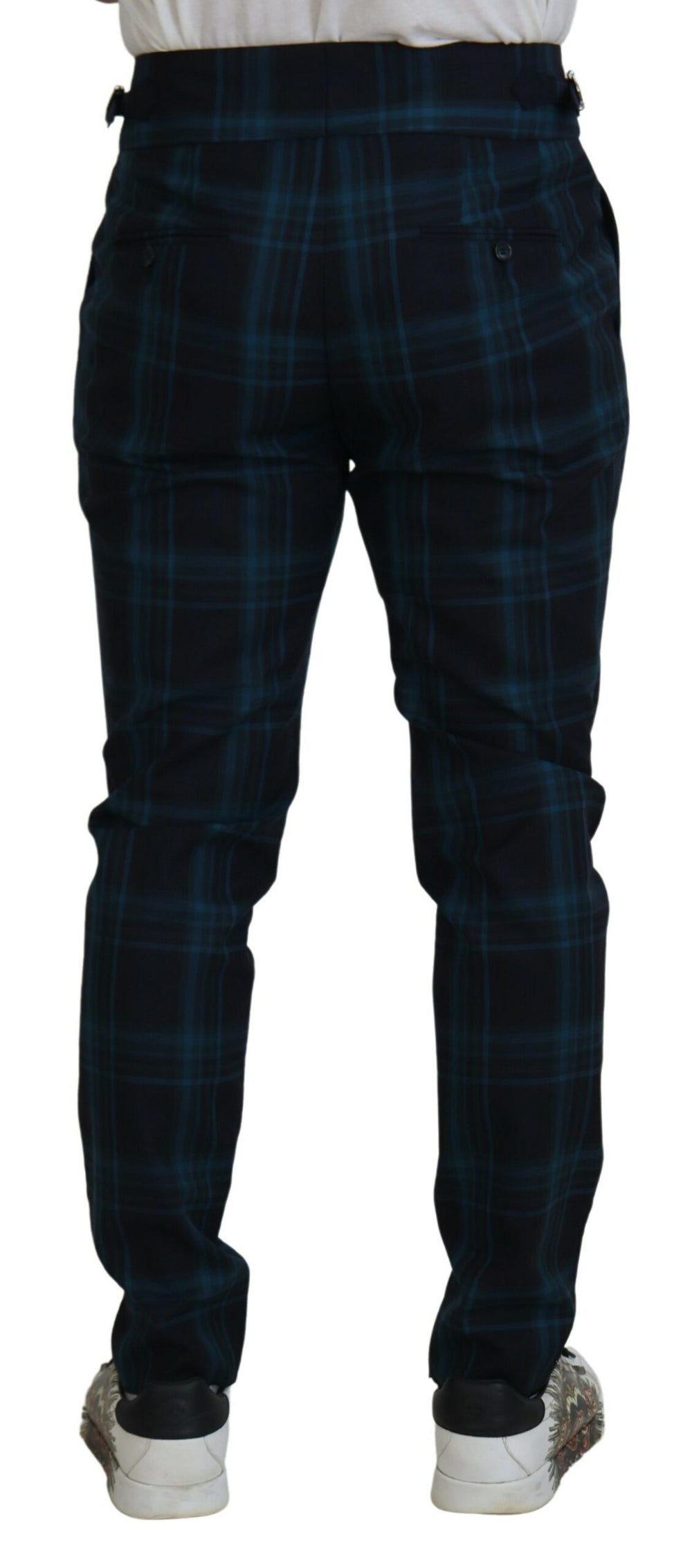 Dolce & Gabbana Wool Trousers in Blue Purple Plaid