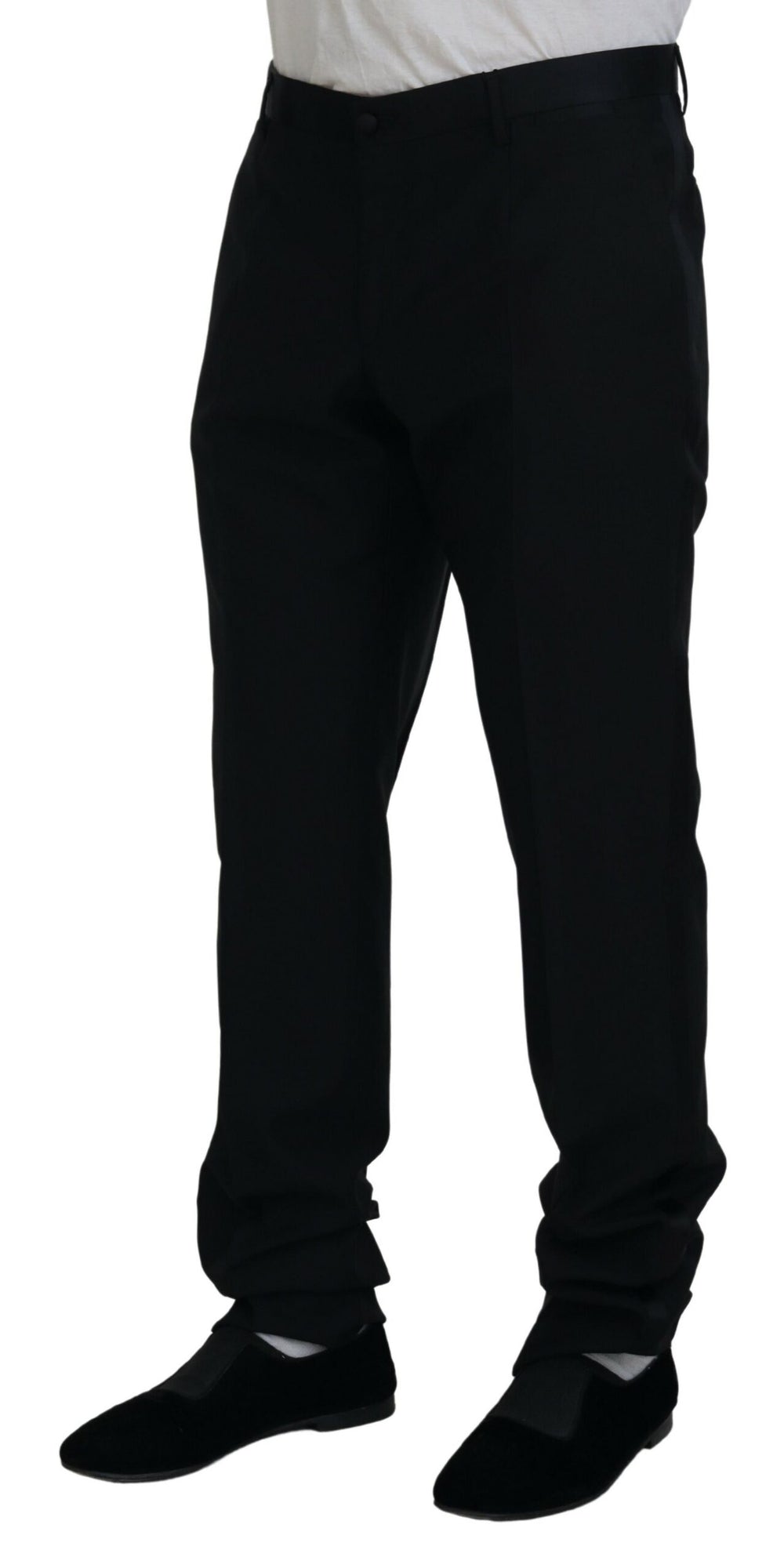 Black Dress Wool Silk Trouser Pants mens luxury fashion - Mens Edit