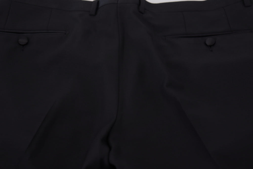 Dolce & Gabbana Wool Silk Dress Trousers in Black