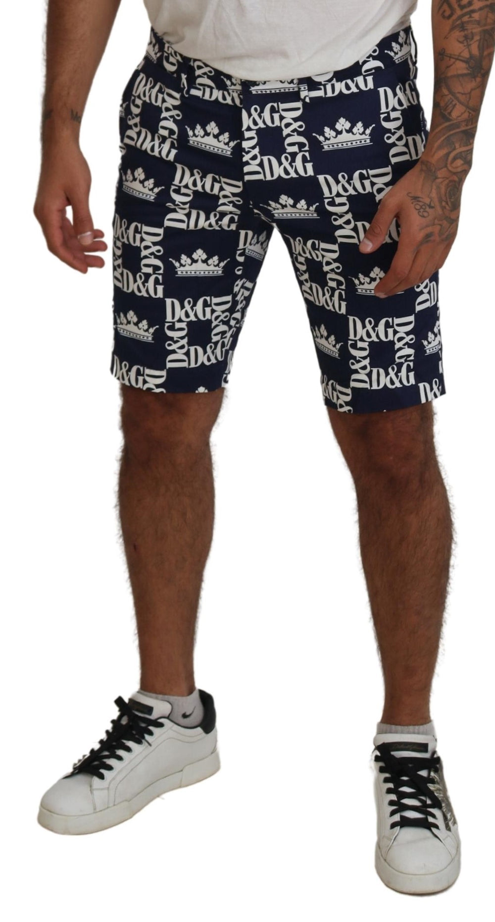 Dolce & Gabbana Cotton Chino Shorts in Blue