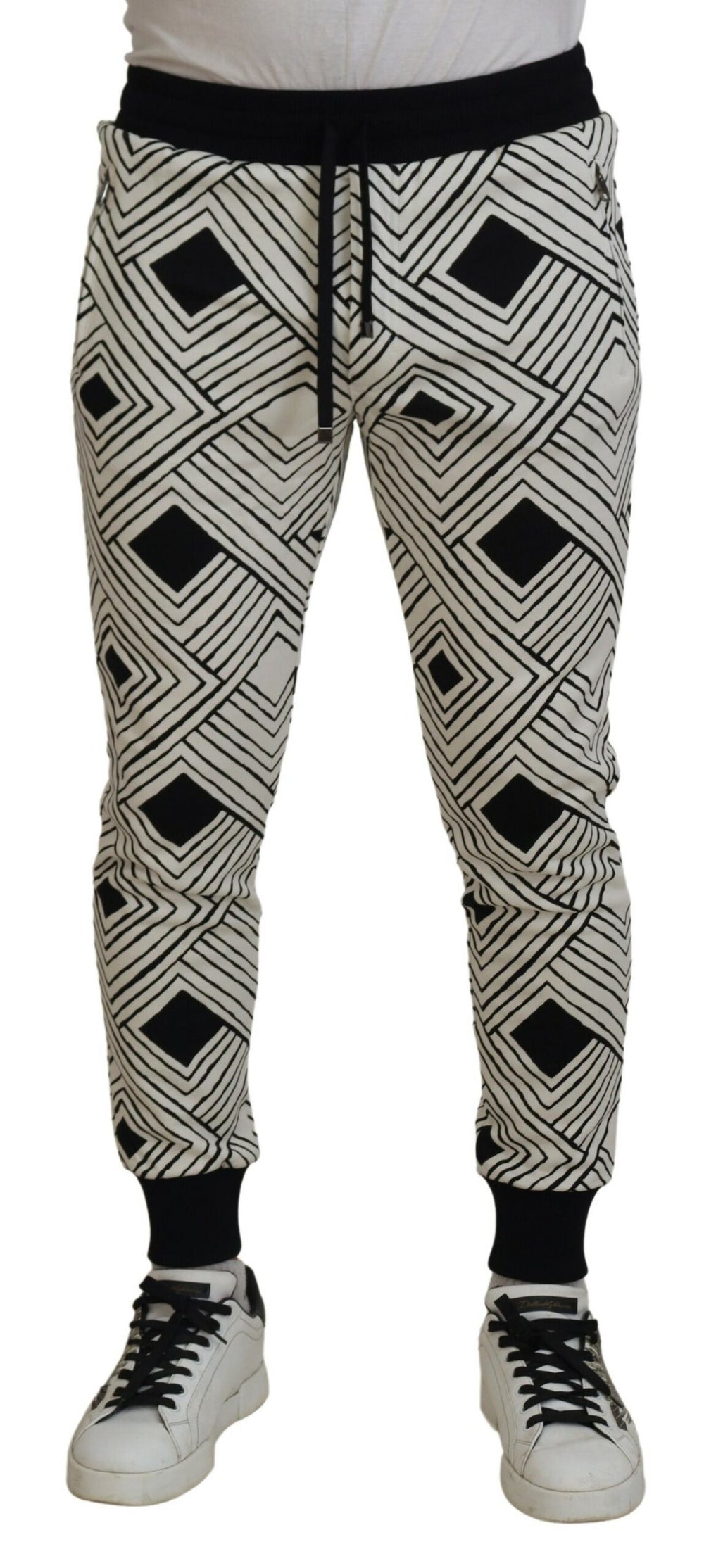 Dolce & Gabbana Cotton Sport Trousers in Black and White