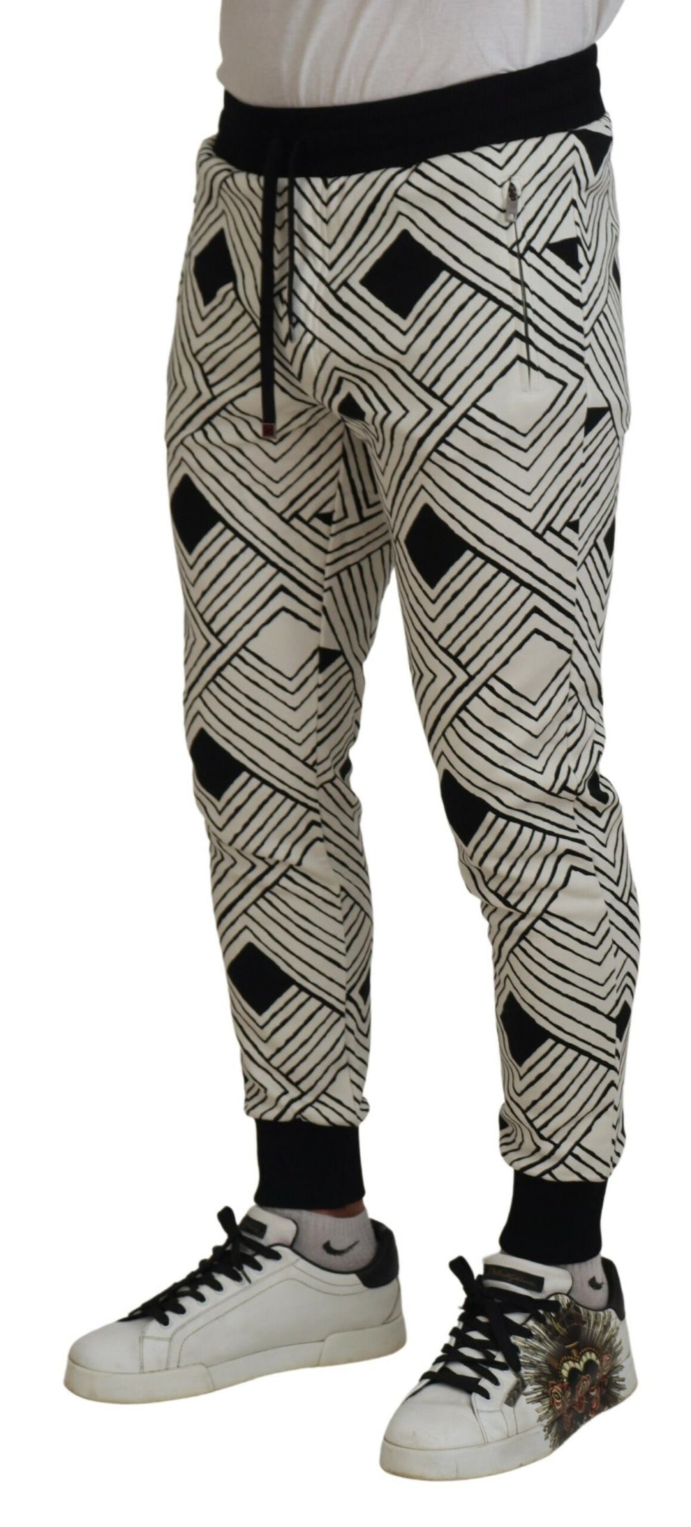 Dolce & Gabbana Cotton Sport Trousers in Black and White