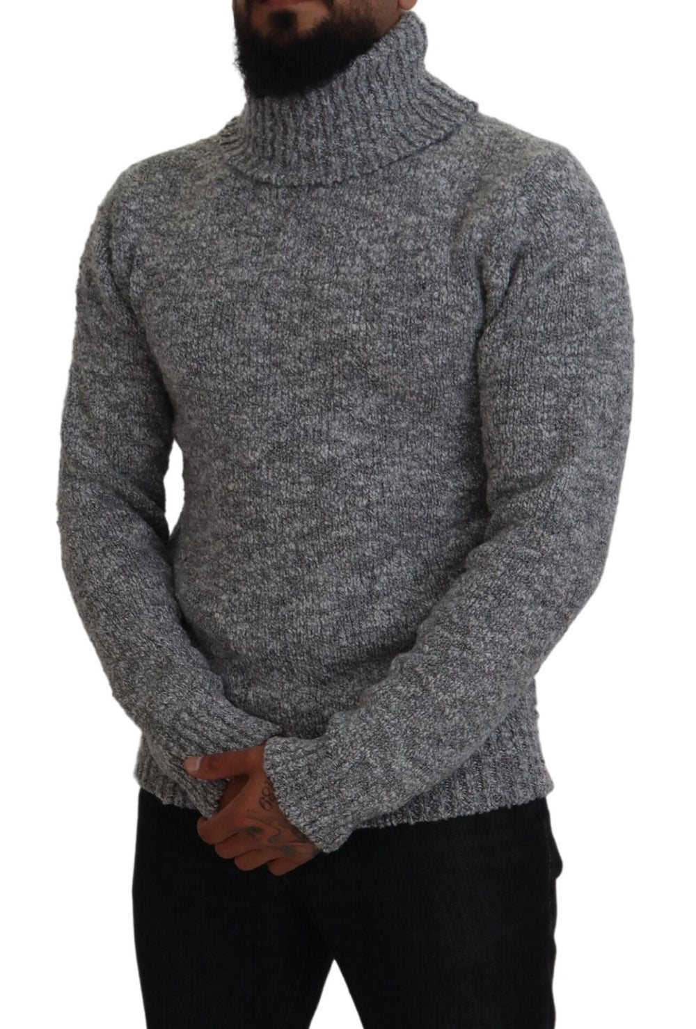 Dolce & Gabbana Wool Turtleneck Pullover in Grey