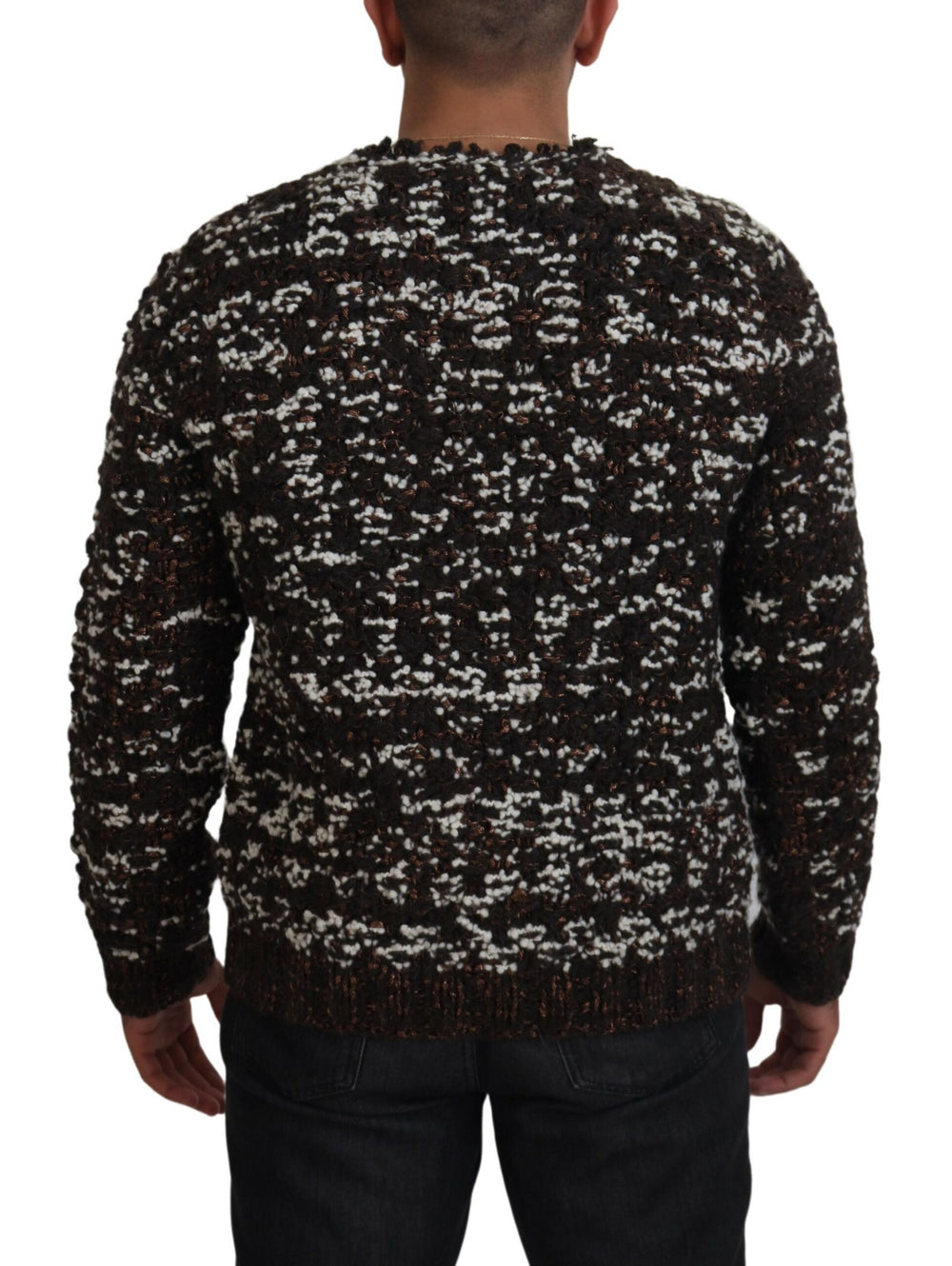 Dolce & Gabbana Fatto A Mano Wool Blend Sweater in Brown