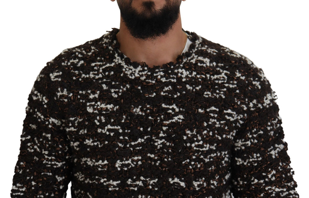 Dolce & Gabbana Fatto A Mano Wool Blend Sweater in Brown