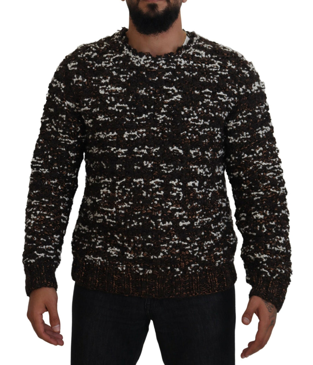 Dolce & Gabbana Fatto A Mano Wool Blend Sweater in Brown