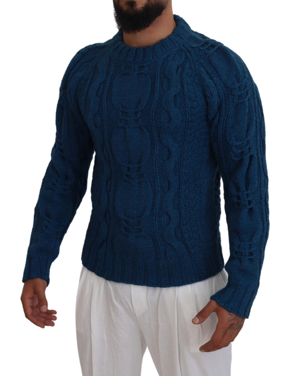 Dolce & Gabbana Wool Alpaca Pullover Sweater in Blue