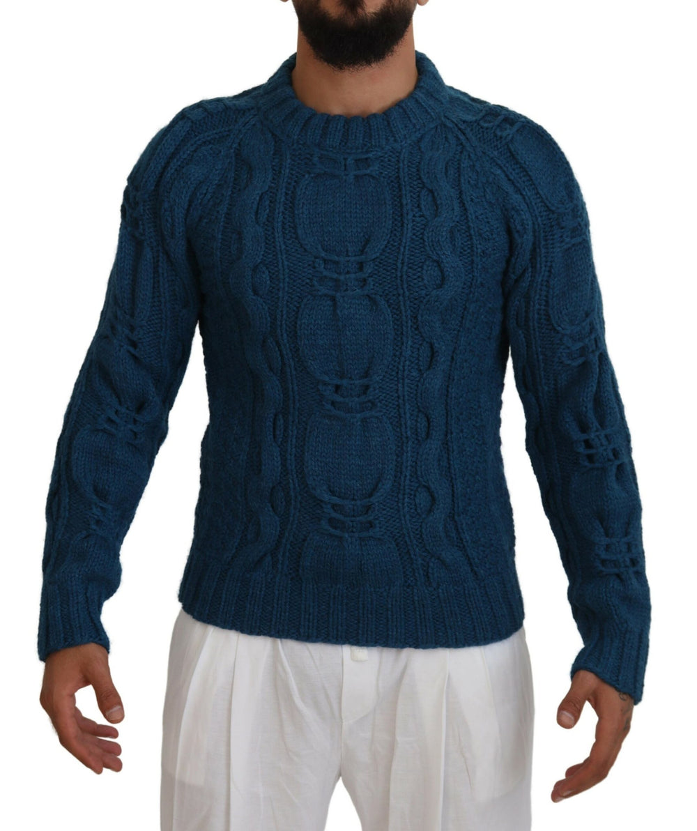 Dolce & Gabbana Wool Alpaca Pullover Sweater in Blue