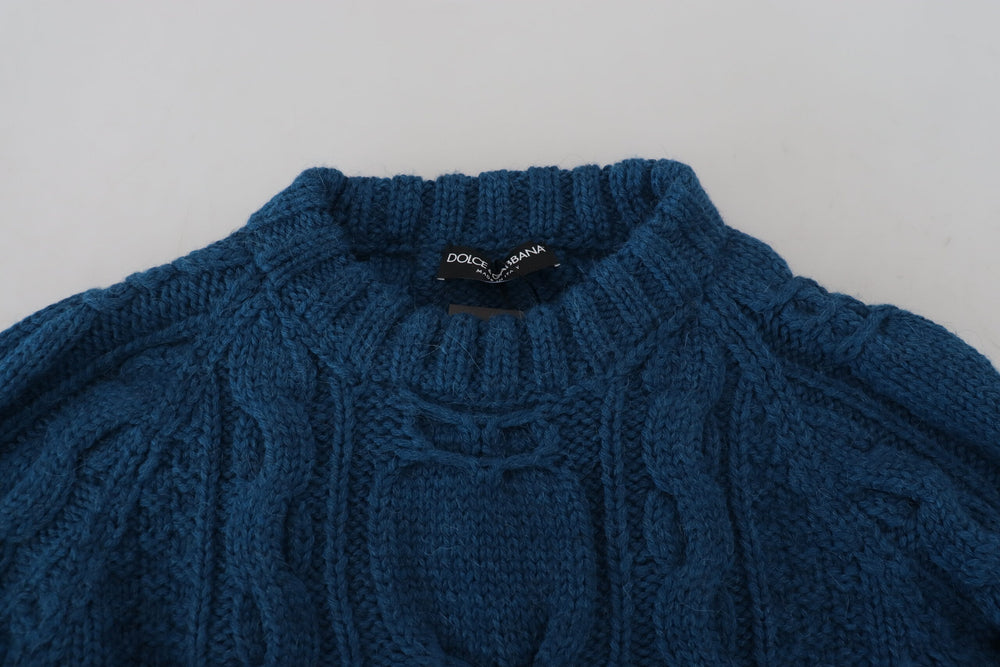 Dolce & Gabbana Wool Alpaca Pullover Sweater in Blue