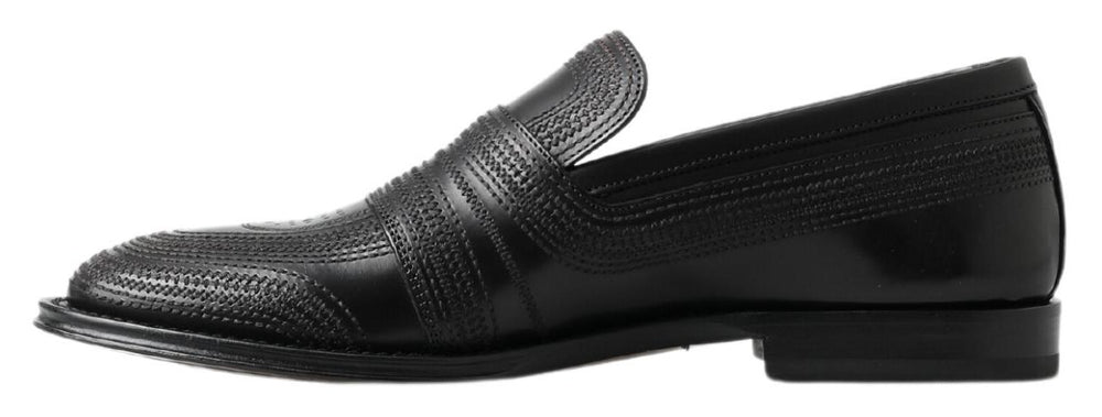 Dolce & Gabbana Leather Slipper Loafers in Black