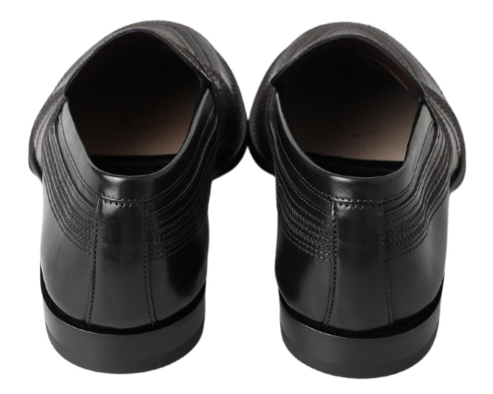 Dolce & Gabbana Leather Slipper Loafers in Black