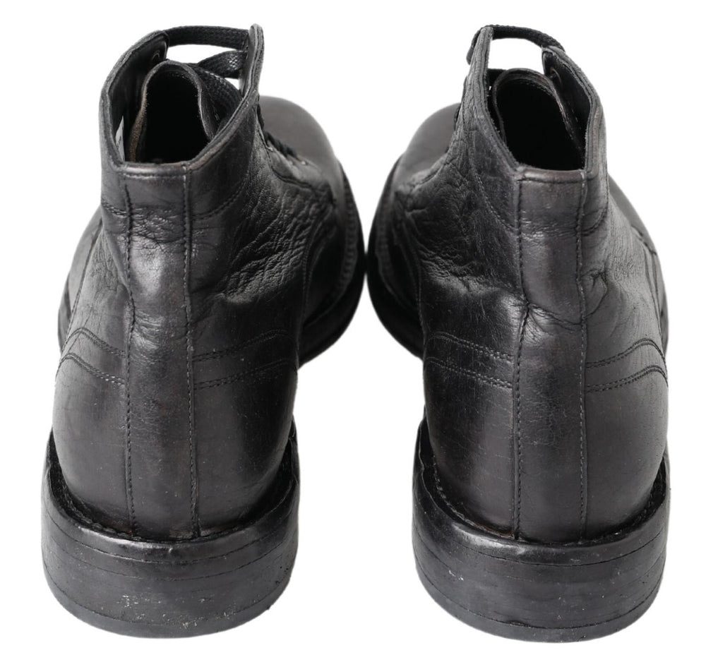 Dolce & Gabbana Horse Leather Perugino Boots in Black
