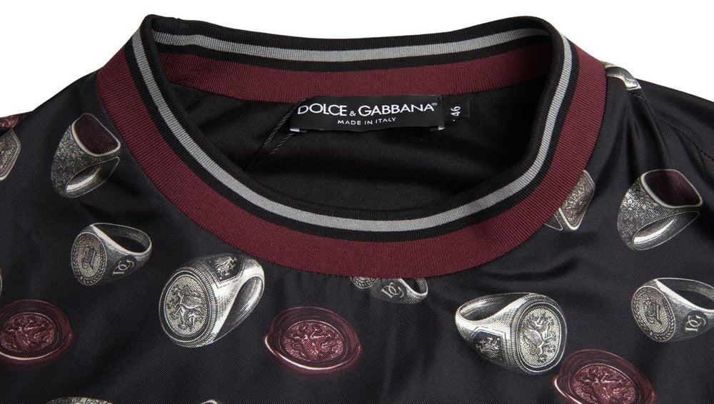 Dolce & Gabbana 100% Silk Crewneck Sweater in Black