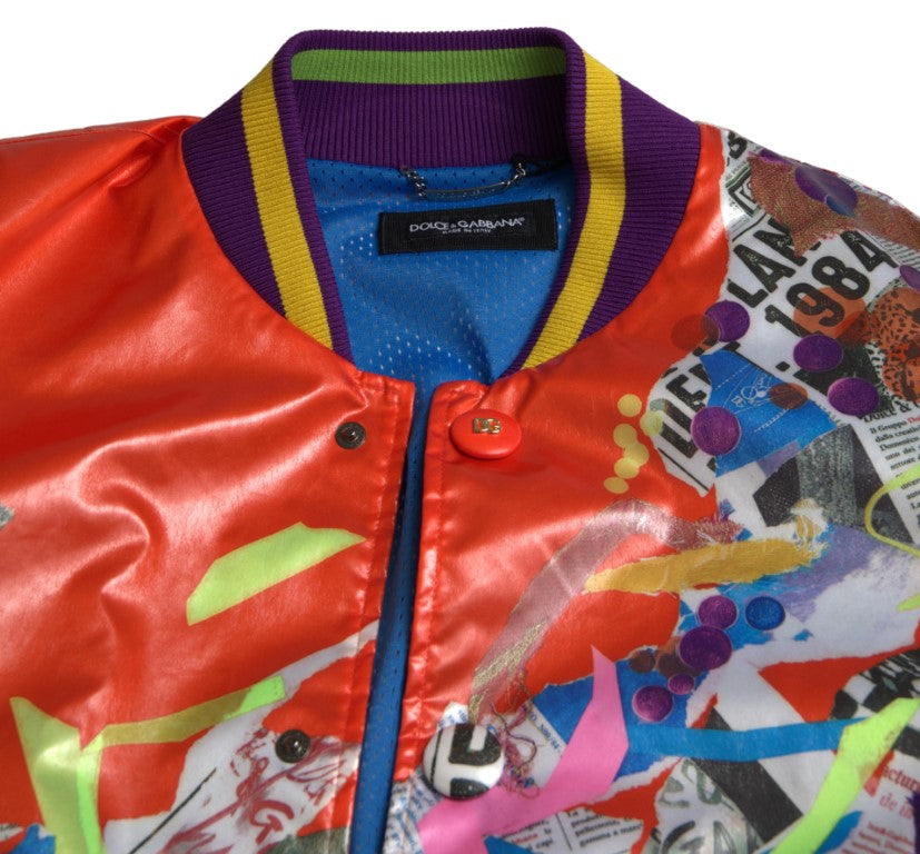 Dolce & Gabbana Polyester Printed Blouson Jacket in Orange