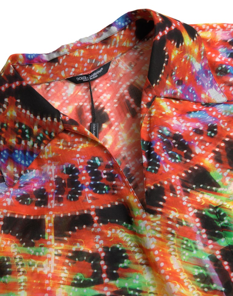 Dolce & Gabbana 100% Cotton Luminarie Print Shirt in Multicolor