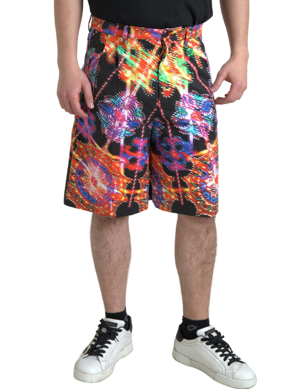 Dolce & Gabbana Printed Cotton Bermuda Shorts in Multicolor