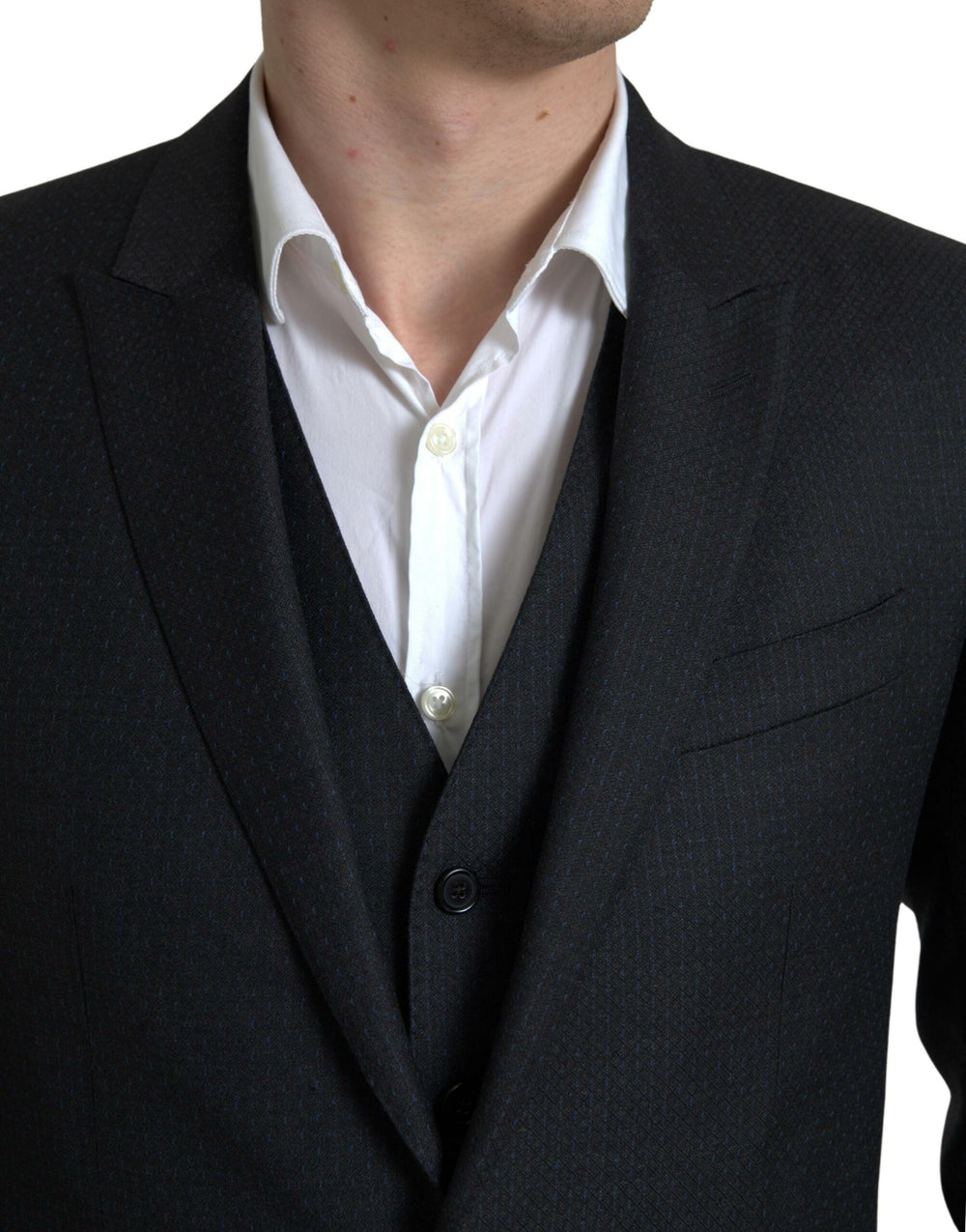 Dolce & Gabbana 100% Virgin Wool MARTINI Three-Piece Suit in Black