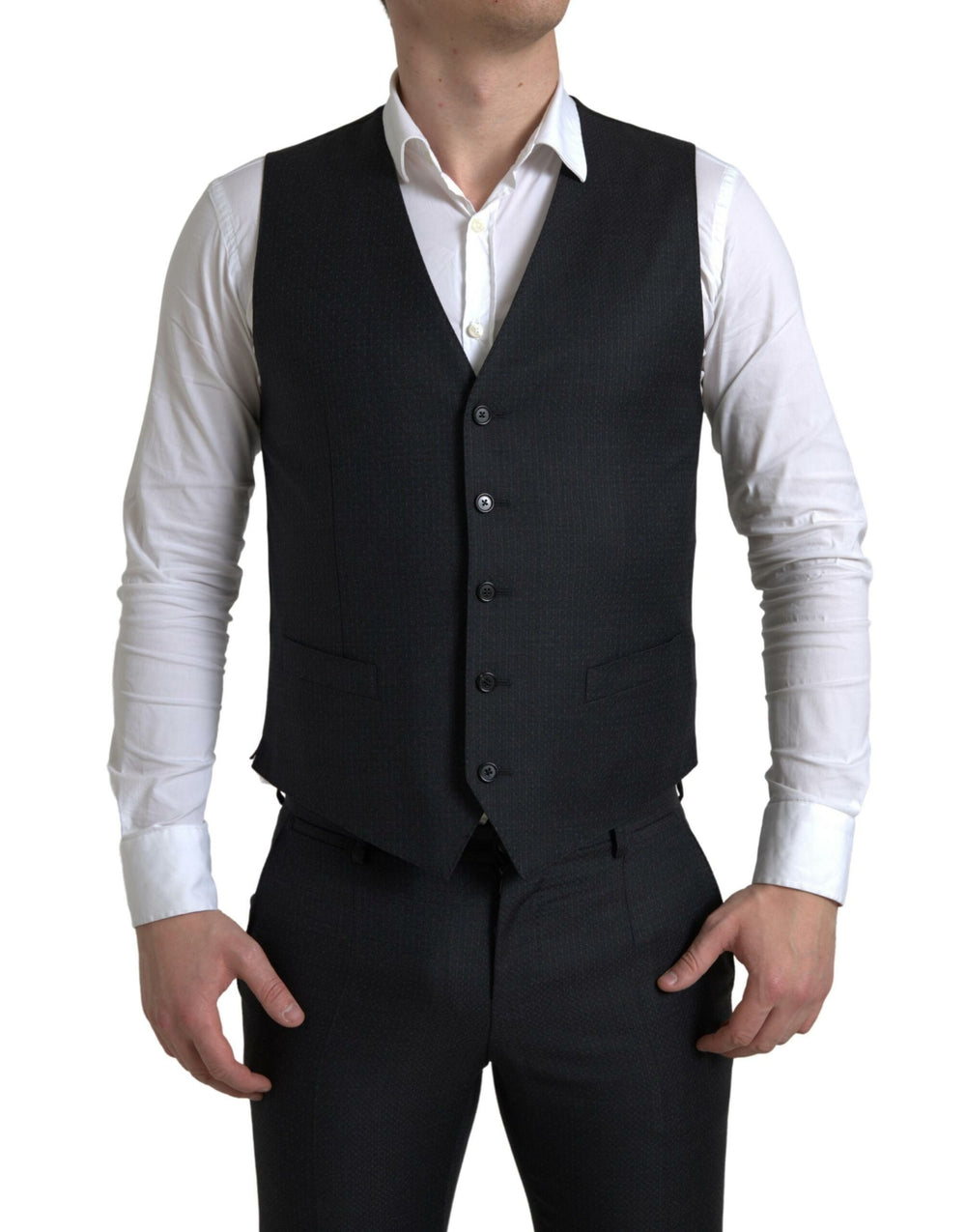Dolce & Gabbana 100% Virgin Wool MARTINI Three-Piece Suit in Black