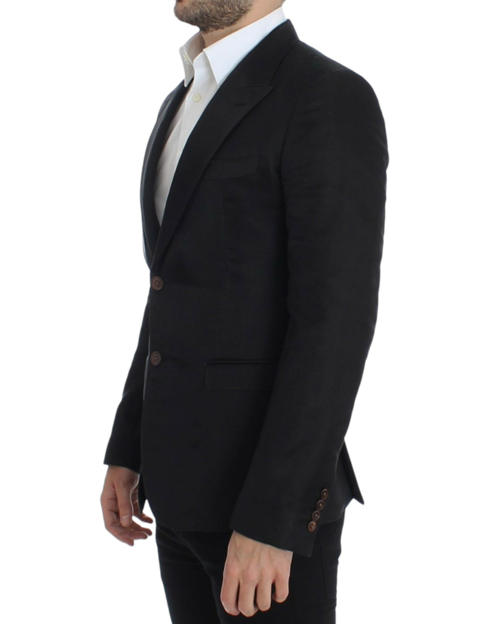 Dolce & Gabbana Silk Blend Slim Fit Blazer in Black