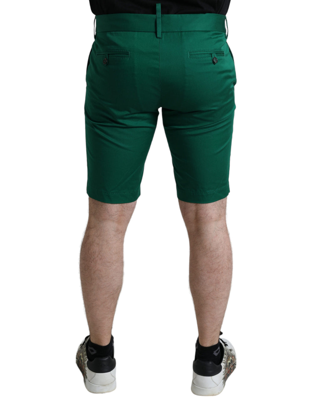 Dolce & Gabbana Cotton Stretch Bermuda Shorts in Deep Green