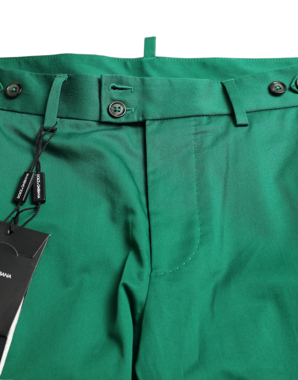 Dolce & Gabbana Cotton Stretch Bermuda Shorts in Deep Green