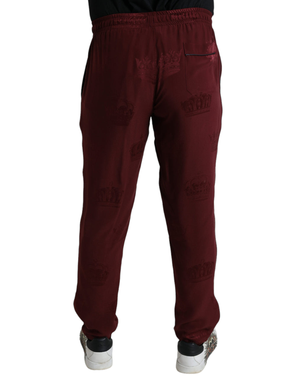 Dolce & Gabbana 100% Silk Pajama Pants in Maroon