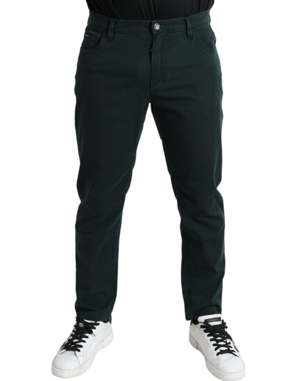 Green Cotton Stretch Skinny Men Denim Jeans mens luxury fashion - Mens Edit